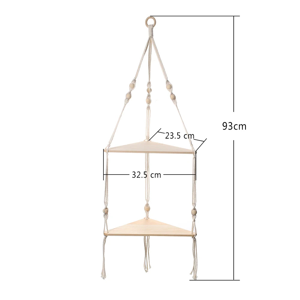 Corner Wood Wall Shelf