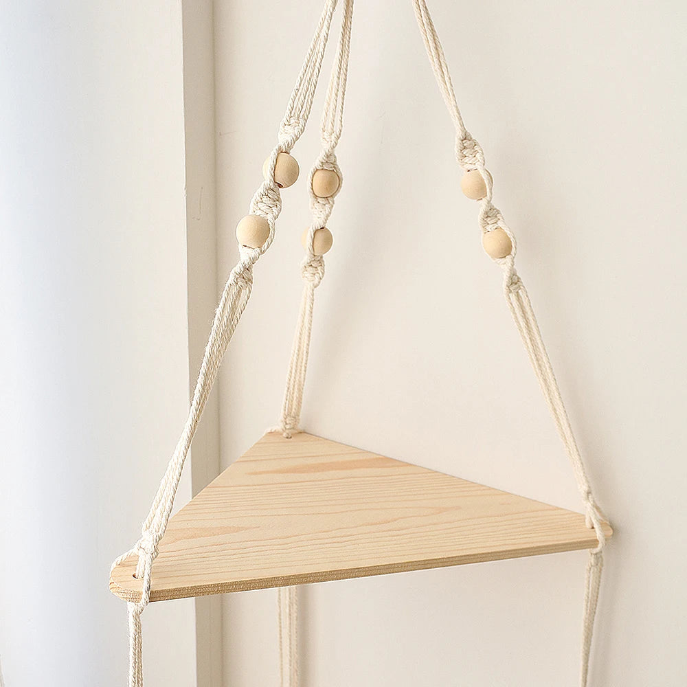Corner Wood Wall Shelf