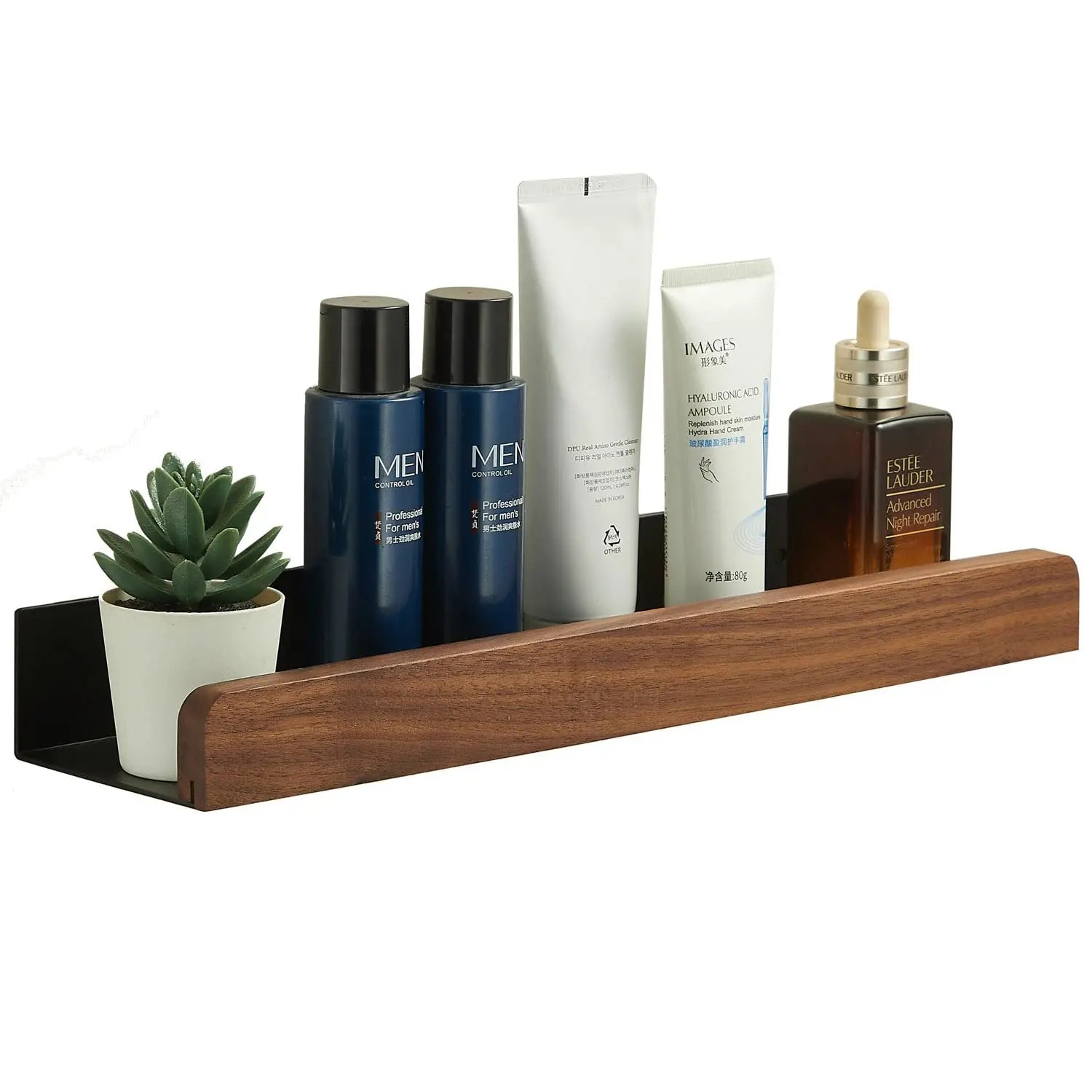 Dark Wood Corner Shelf