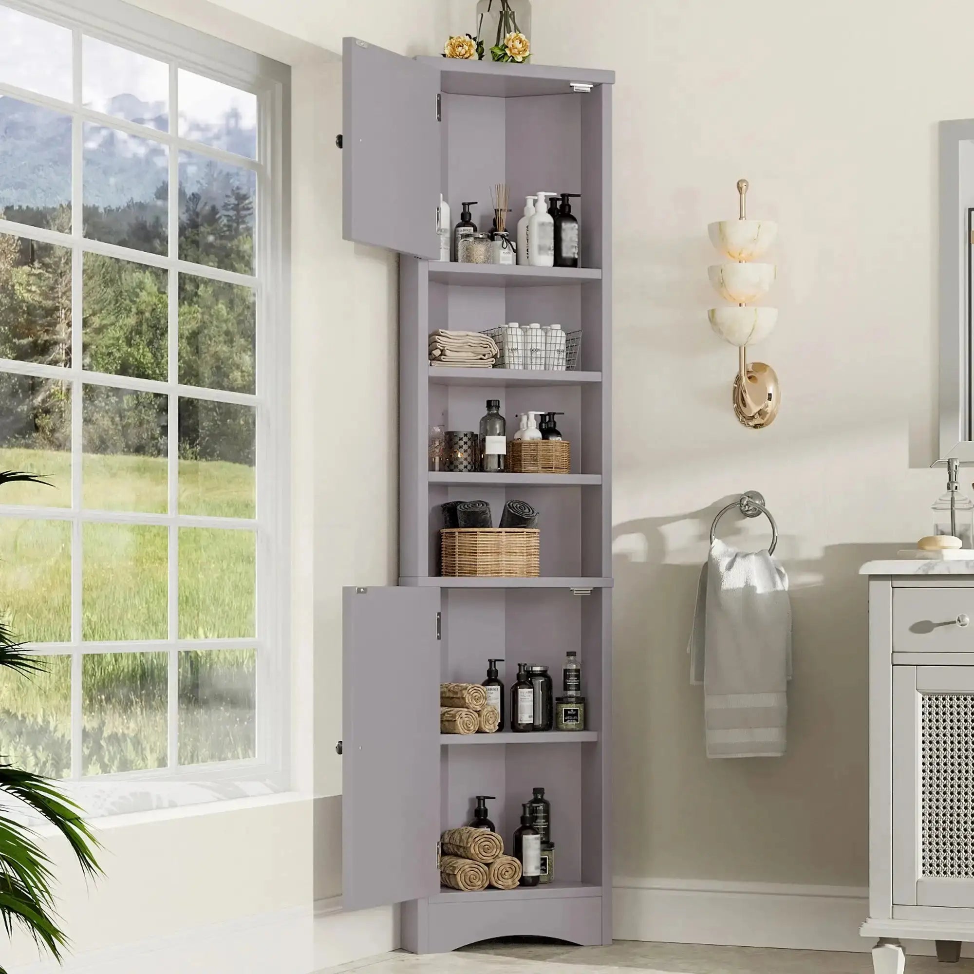 Eckregal Holz Badezimmer