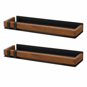 Eckregal Holz Dunkel