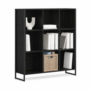 Eckregal Holz Schwarz