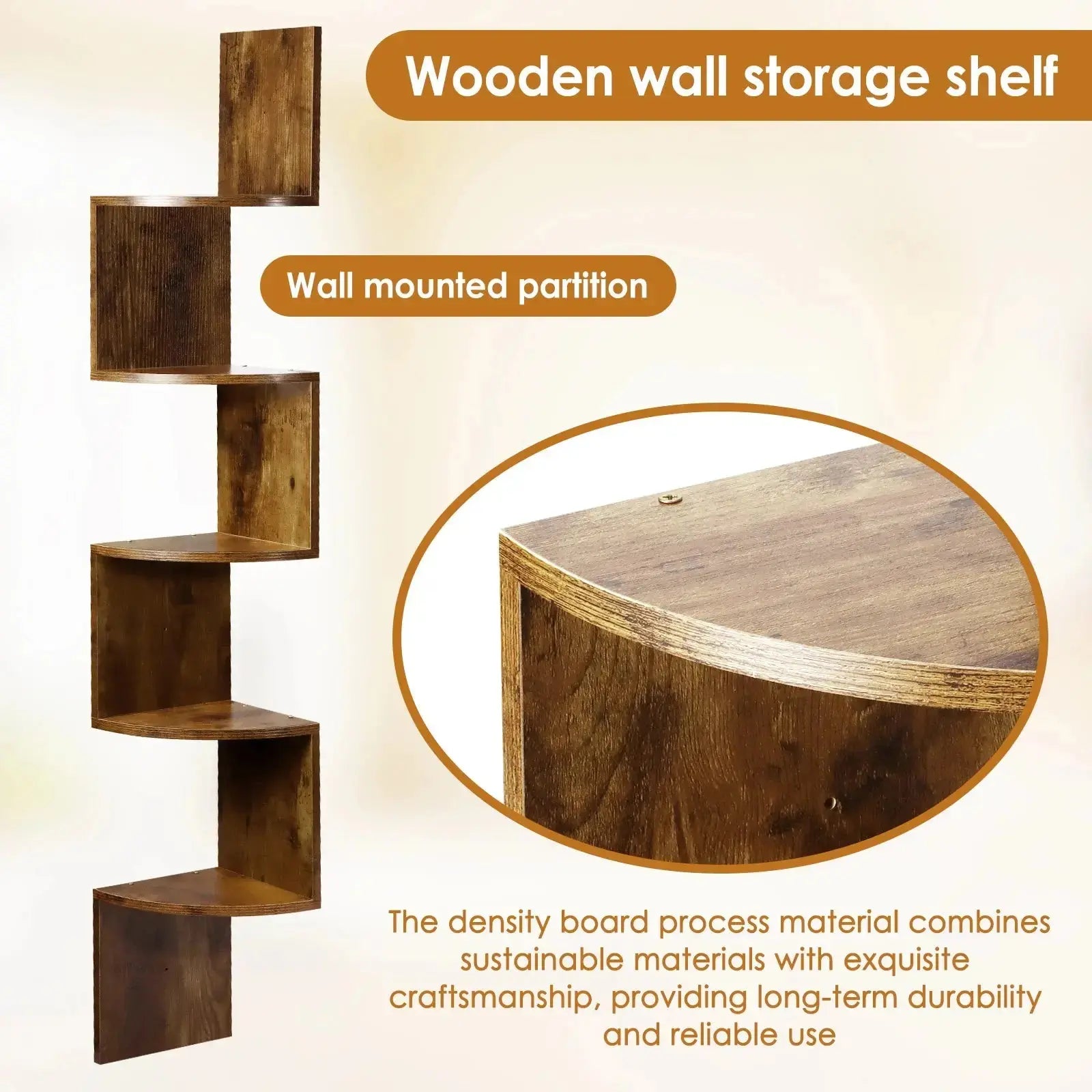 Schmales Eckregal Holz