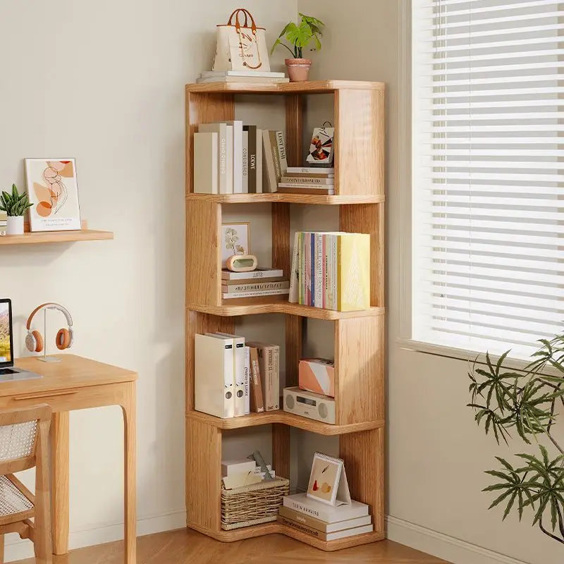 Wooden Corner Shelf For Living Room